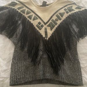 Vintage fringe dolman sweater